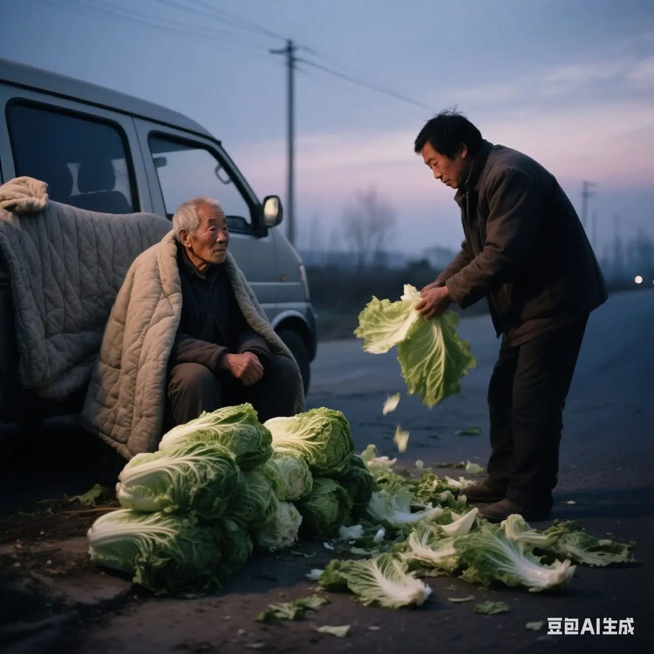 路边见老翁卖白菜-诗榜