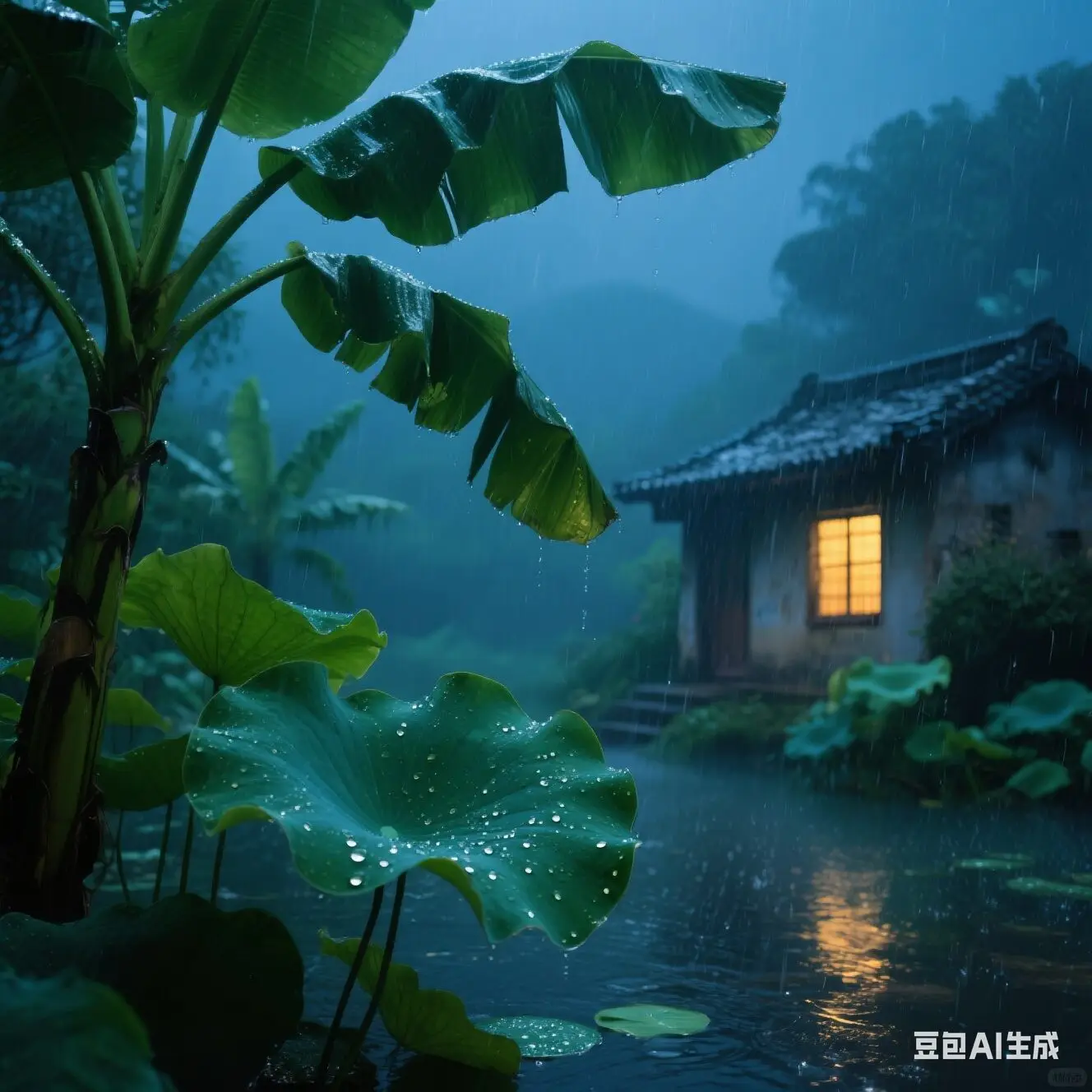 七律·夏夜听雨-诗榜
